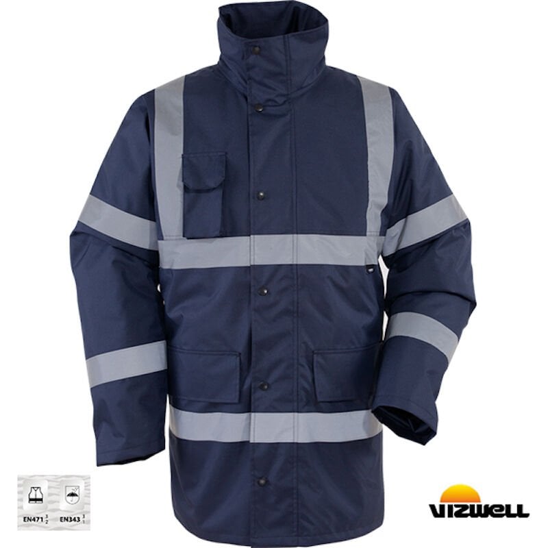 Vizwell™ 300 D Oxford Reflektörlü İçi Kapitoneli Lacivert Parka (VWJK01/N)