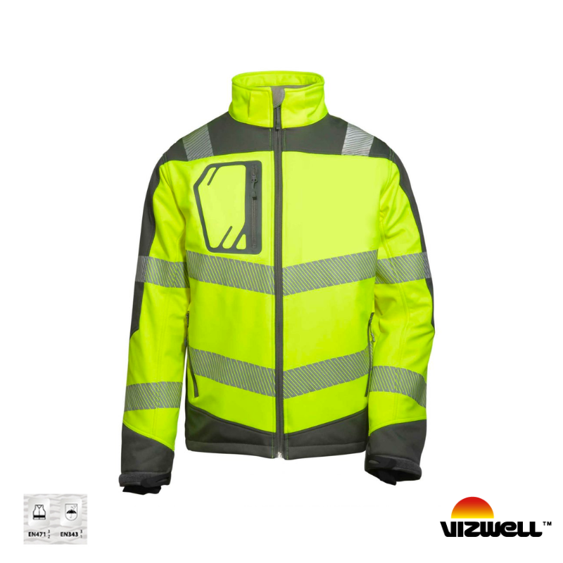 Vizwell™ Reflektörlü Termal Softshell Model Sarı Mont (VWJK268)