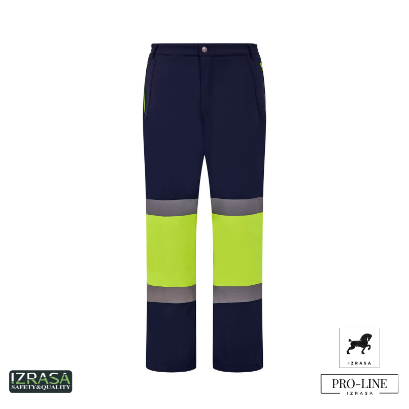 IZRASA SMP/N Lacivert Sarı Softshell Kumaş Teknik Kontrast Pantolon