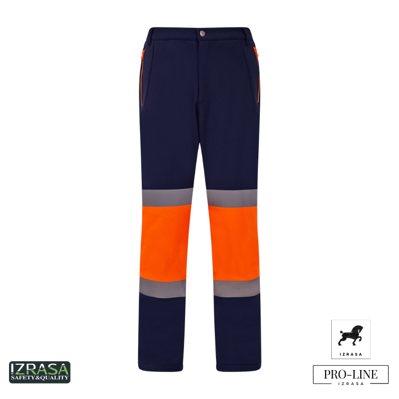 IZRASA SMP/N Lacivert Turuncu Softshell Kumaş Teknik Kontrast Pantolon