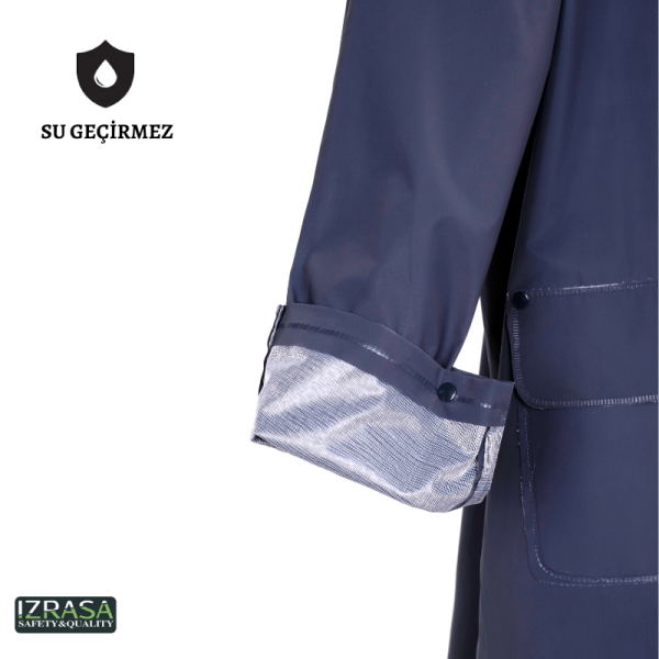 IZRASA™ NM05 – Astarlı 32 MM PVC Kumaş Lacivert Yağmurluk