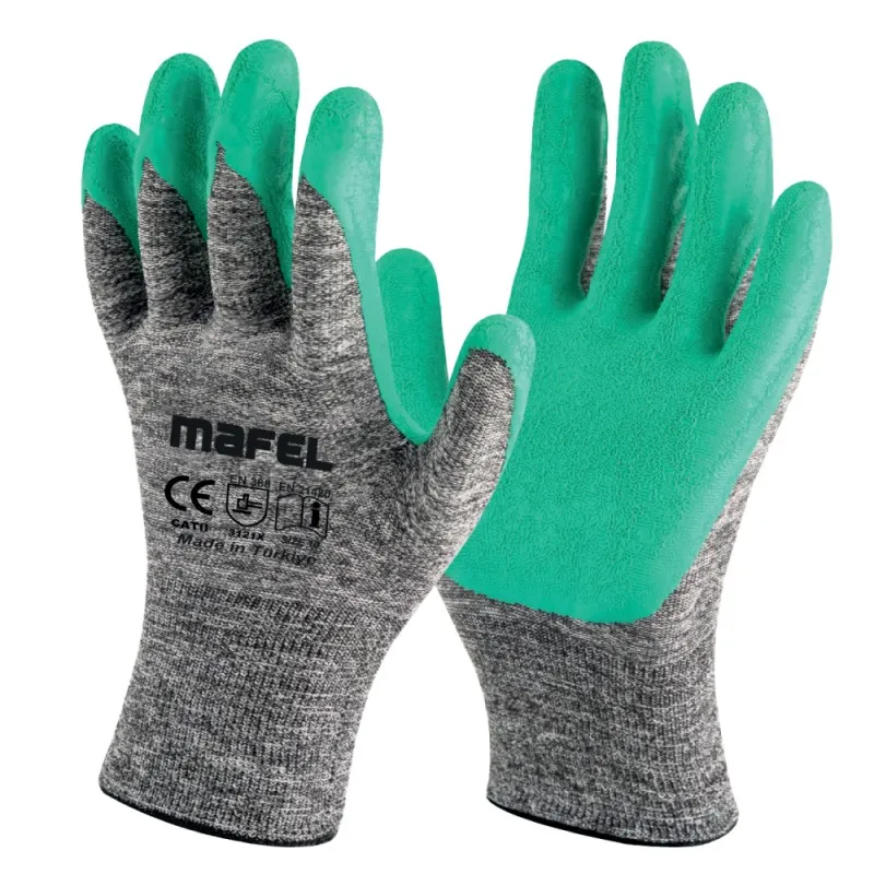 Mafel 080 1/2 Yeşil Kırışık Latex Eldiven