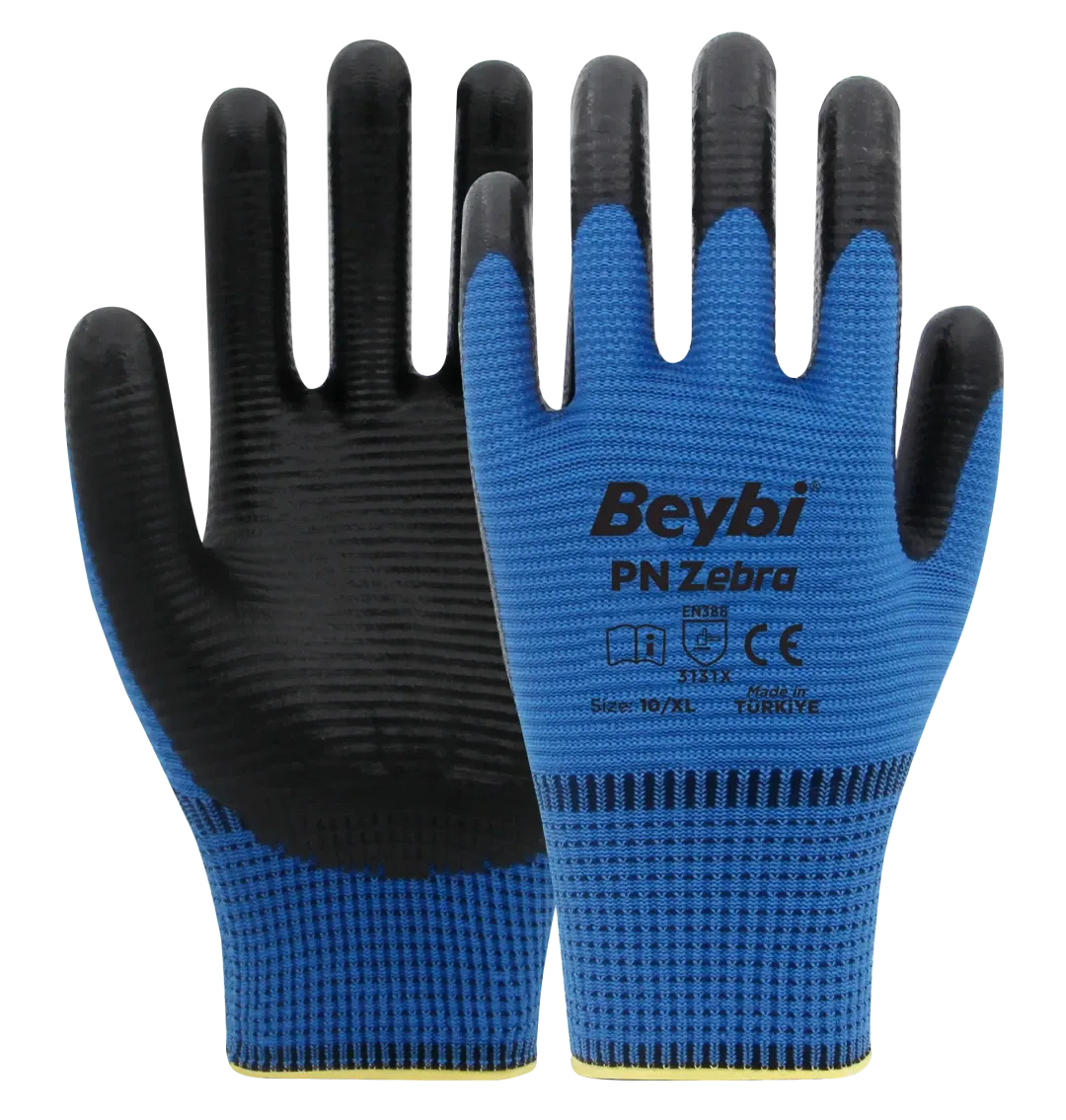 Beybi PN5 Zebra Örme Nitril Eldiven