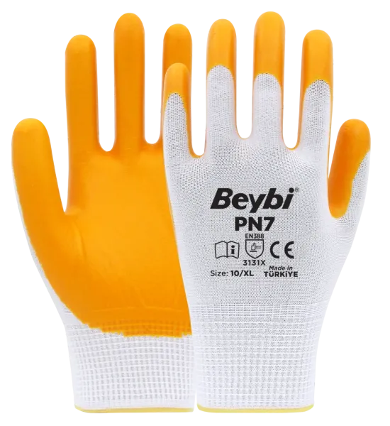 Beybi PN7 Polyester Örme Nitril Eldiven