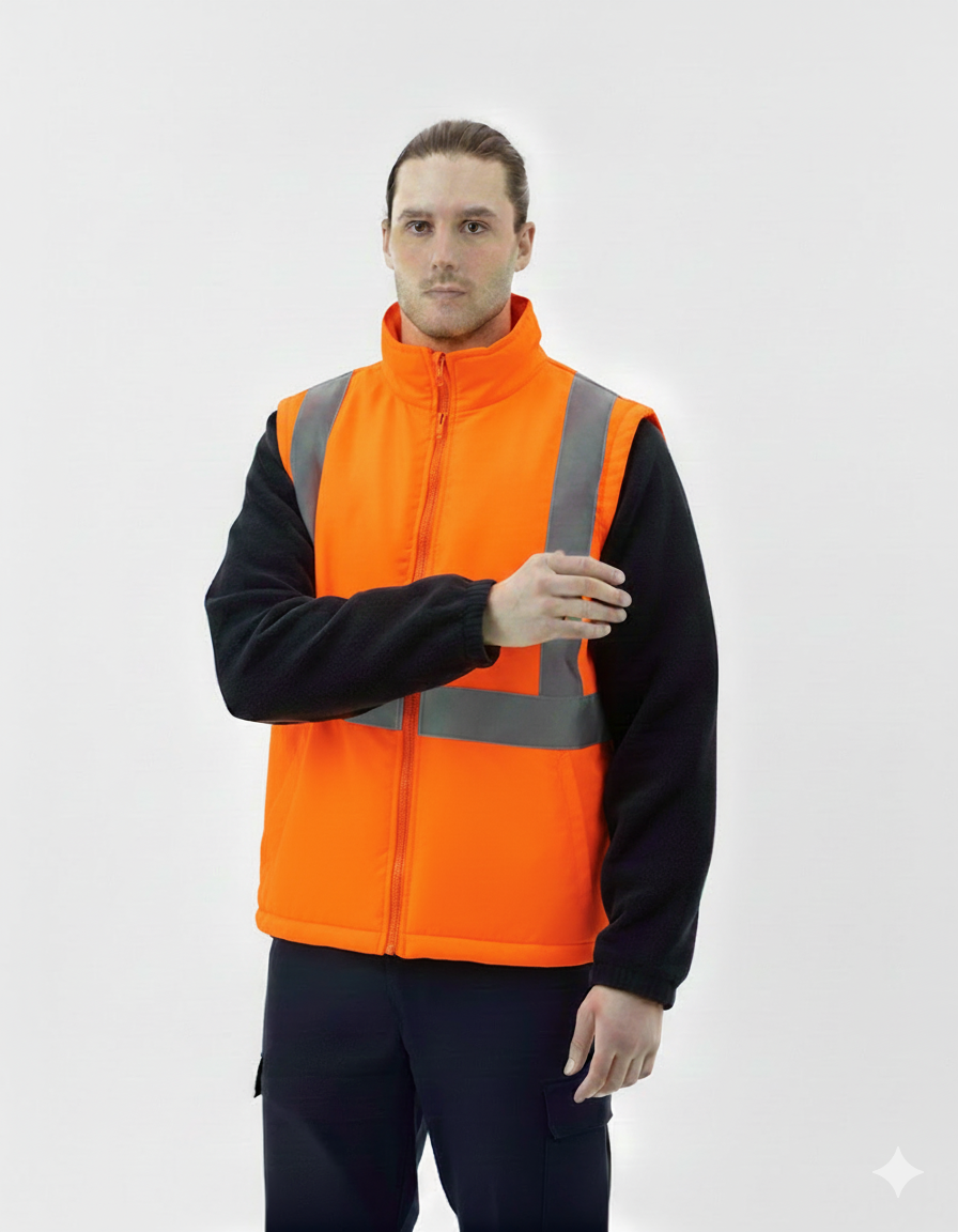 Oxford Kollar Çıkmalı Mühendis Tip Mont Yelek Polar