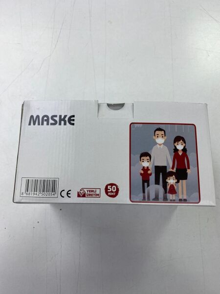 50 adet - 3 Katlı, Filtreli, Lastikli Cerrahi Yüz Maskesi
