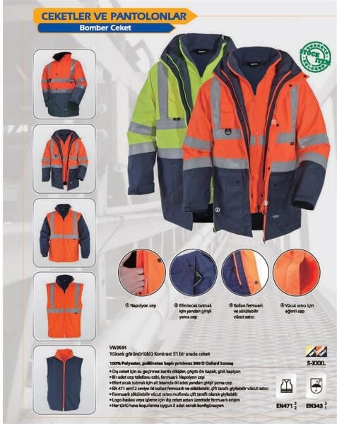 5+1 REFLEKTÖRLÜ İÇİ ÇIKMALI PARKA