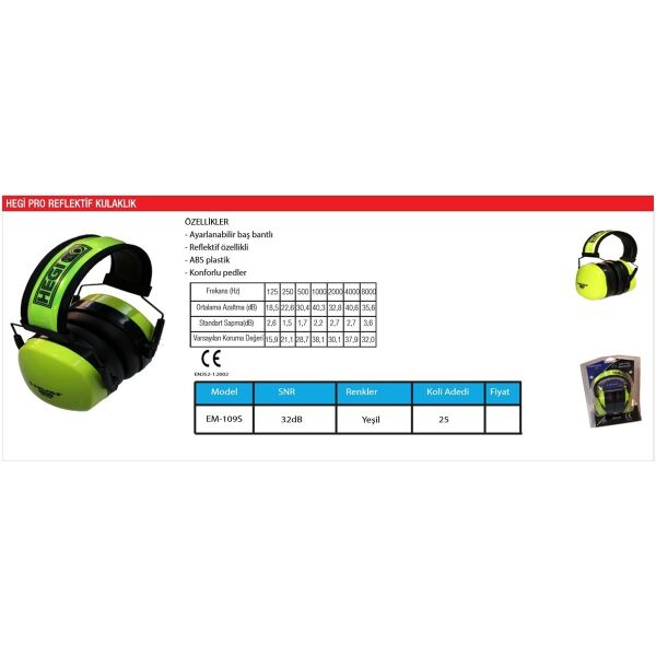 HEGİ PRO İŞ KULAKLIĞI 32db EM- 109S CE BELGELİ