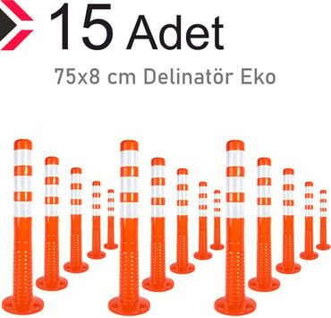 Şerit Ayırıcı Delinatör 15 Adet 75 Cm