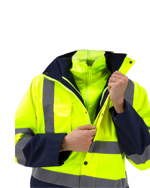 5+1 ŞANTİYE KABANI - İÇİ ÇIKMALI KABAN SARI-LACİVERT PARKA