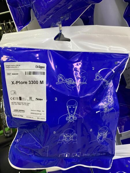 Drager 3300 Yarım Yüz Gaz Maskesi Çift Filtreli + 2 Ad ABEK Fltre