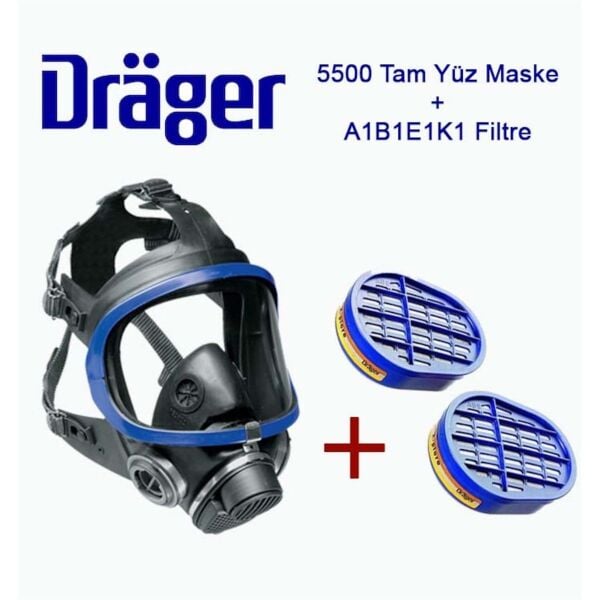 Drager X-plore 5500 Çift Filtreli Tam Yüz Maskesi
