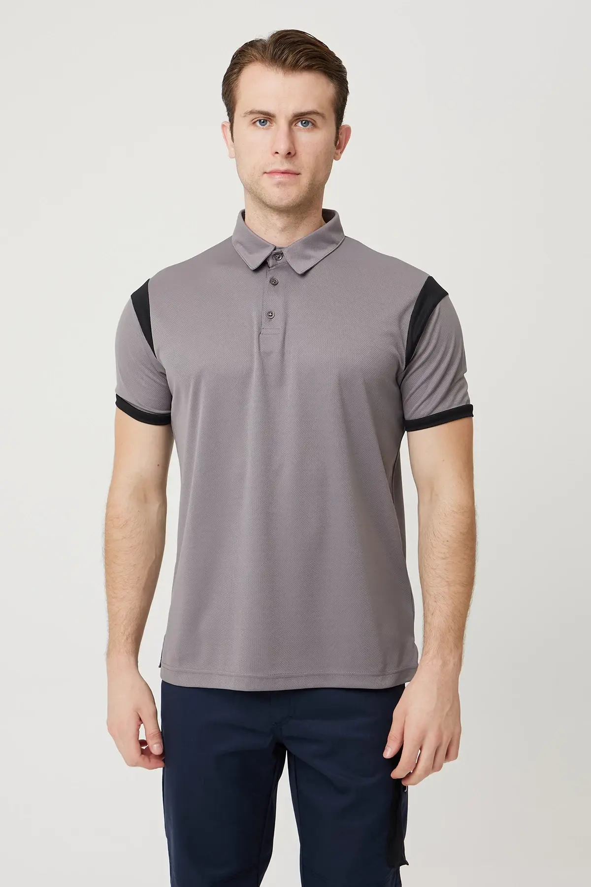 Armadillo Allium Polo Yaka Koyu Gri - Siyah T-Shirt