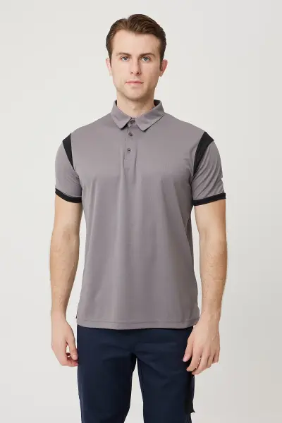 Armadillo Allium Polo Yaka Koyu Gri - Siyah T-Shirt