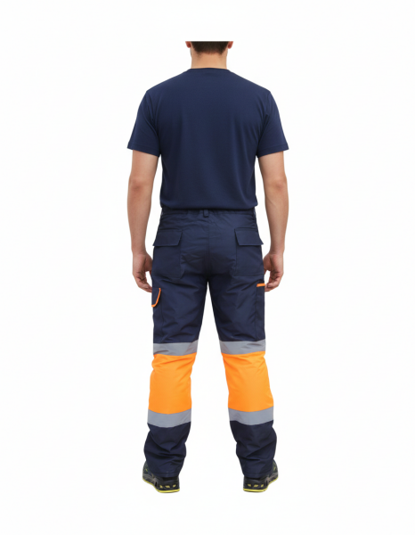 Oxford Pantolon Lacivert- Turuncu