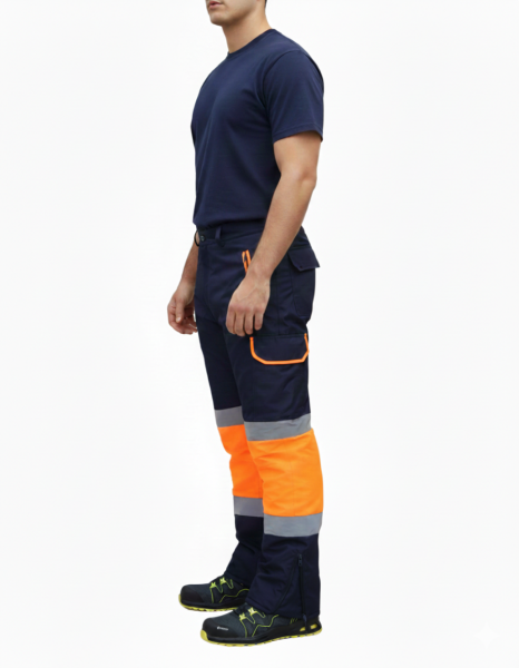 Oxford Pantolon Lacivert- Turuncu