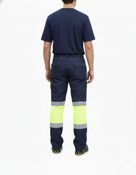 Oxford Pantolon Lacivert- Sarı