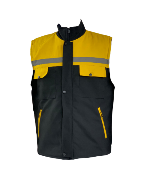 7x7 Kapitone Yelek Siyah- Sarı