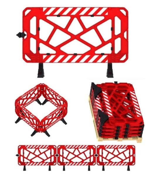 Panel Bariyer 100 × 150 × 50 cm – Kırmızı Beyaz