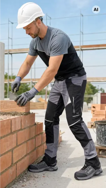 Sara Workwear Cottonflex Esnek İş Pantolonu Siyah Koyu Gri