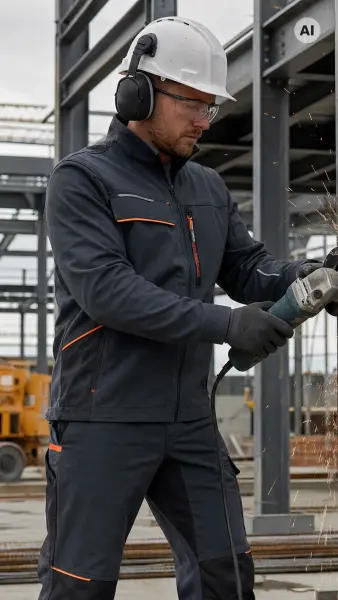Sara Workwear Posejdon New İş Ceketi Grafit Turuncu