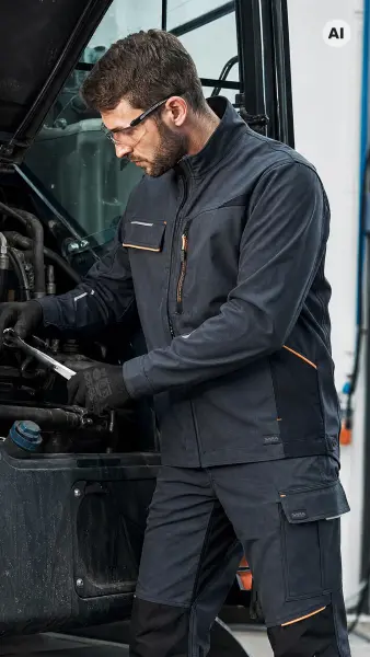 Sara Workwear Posejdon New İş Ceketi Grafit Turuncu