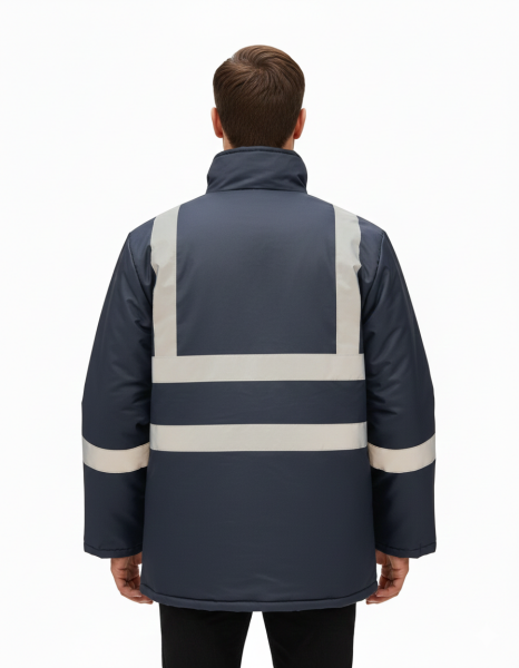 Reflektörlü Oxford Parka Lacivert İş Montu