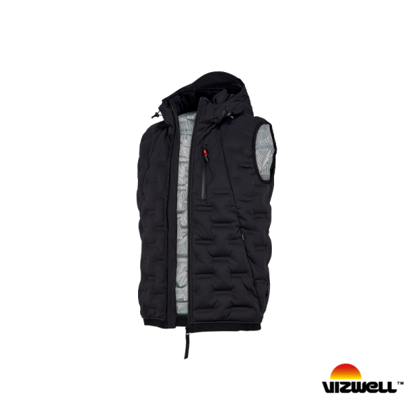 Vizwell VWJK871 Dolgulu Su Geçirmez Siyah İş Yeleği