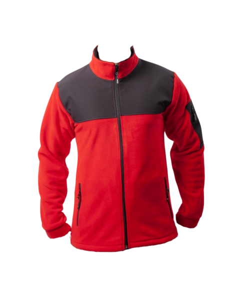 Softshell Detaylı Polar Mont Kırmızı- Siyah