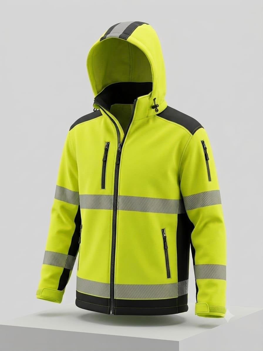 Gülep Reflektörlü Softshell İş Montu – Sarı , Kapüşonlu