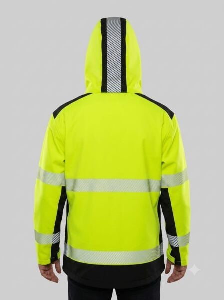Gülep Reflektörlü Softshell İş Montu – Sarı , Kapüşonlu