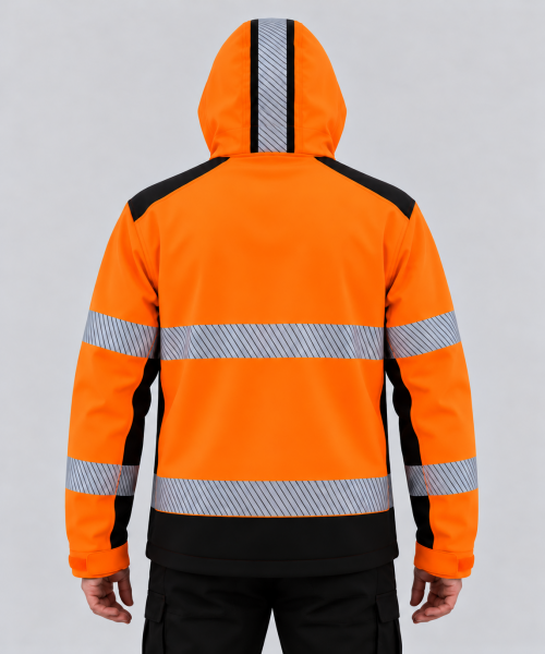 Gülep Reflektörlü Softshell İş Montu – Turuncu, Kapüşonlu