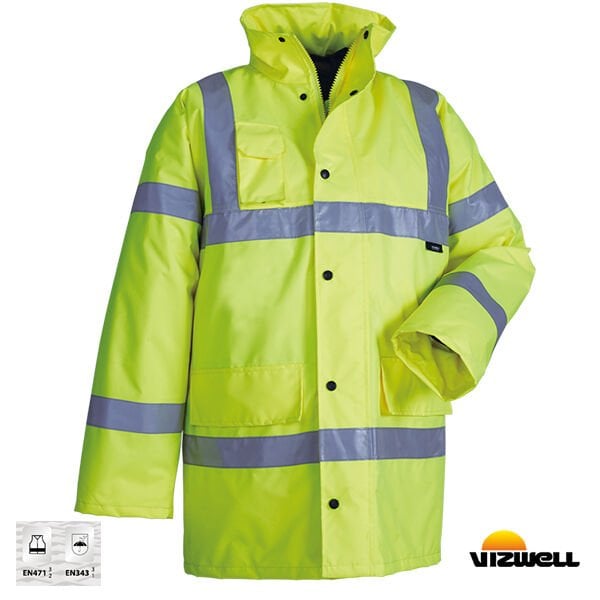 Vizwell™ 300 D Oxford Reflektörlü İçi Kapitoneli Sarı Parka(VWJK01)