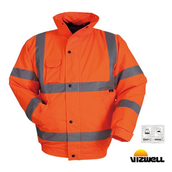 Vizwell™ 300 D Oxford Reflektörlü Bomber Turuncu Mont (VWJK04)