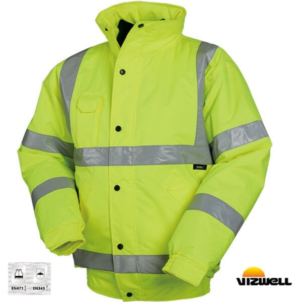 Vizwell™ 300 D Oxford Reflektörlü Bomber Sarı Mont (VWJK04)