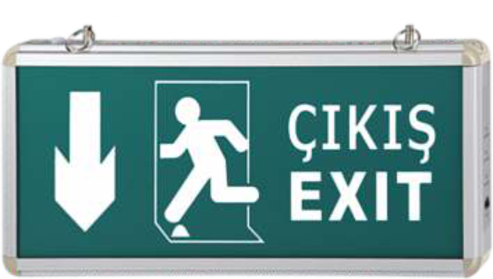 Ledli Acil Çıkış Aşağı Ok