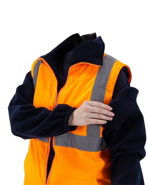 5+1 ŞANTİYE KABANI - İÇİ ÇIKMALI KABAN TURUNCU-LACİVERT PARKA