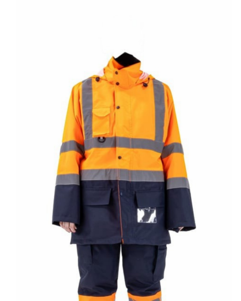 5+1 ŞANTİYE KABANI - İÇİ ÇIKMALI KABAN TURUNCU-LACİVERT MONT