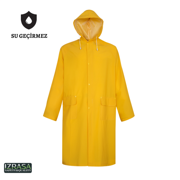 IZRASA™ NM05 – Astarlı 32 MM PVC Kumaş Sarı Yağmurluk