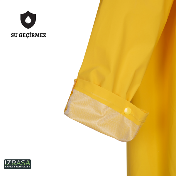 IZRASA™ NM05 – Astarlı 32 MM PVC Kumaş Sarı Yağmurluk